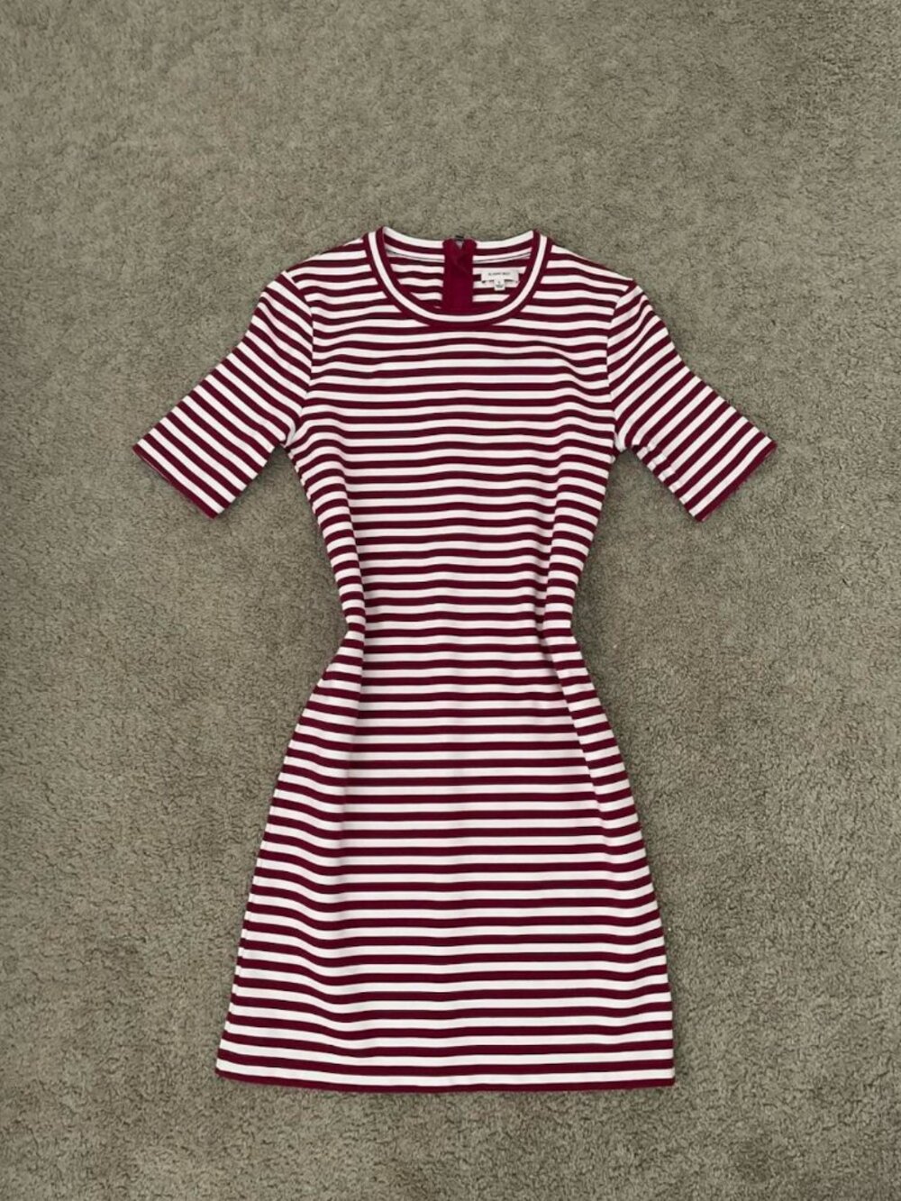 Vintage Aritzia Sunday Best Cute Mini Red and White Striped Dress! 3/4 sleeves